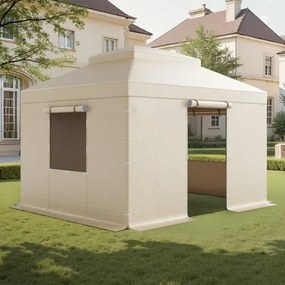 VEVOR Winterhoes, geschikt voor 3,05 x 3,65 m paviljoenen, vervangende hoes met zijwanden en gaasramen, opslagbeschermhoezen gemaakt van hoogwaardig PE, paviljoenen niet inbegrepen