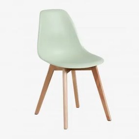 Eetkamerstoel In Polypropyleen En Beukenhout Scand Nordic Celadon - Sklum