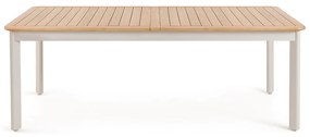 Tuintafel met verlengstukken, in alu en teak, Isabbo