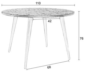 House of Rebels Eettafel - Levi - 110 cm - Zwart - House of Rebels