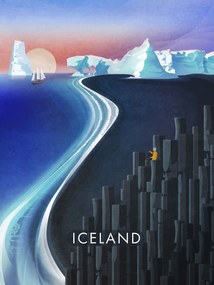 Ilustratie Iceland, Emel Tunaboylu, (30 x 40 cm)