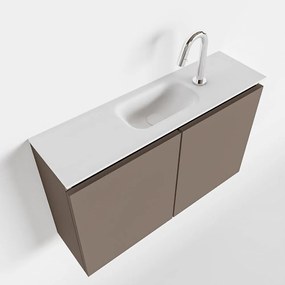 Mondiaz Ture 80cm toiletmeubel smoke met wastafel talc midden 1 kraangat