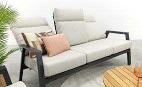 Lagos/Mindo verstelbare 5-zits stoel-bank loungeset - antraciet