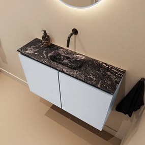 Mondiaz Ture DLux toiletmeubel 80cm clay met wastafel lava midden zonder kraangat