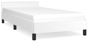 vidaXL Bedframe met hoofdbord kunstleer wit 90x190 cm
