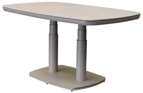 Monza lounge-dining tafel 135x85xH51-72 cm in hoogte verstelbaar aluminium latte