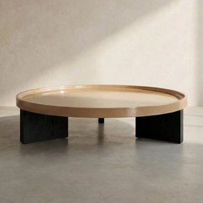 Eleonora Mayson Ronde Salontafel Beige Glazuur 120 Cm - 120 X 120cm.