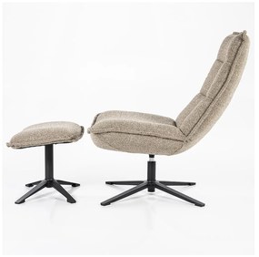 Eleonora Marcus Fauteuil Met Voetenbank Beige Boucle