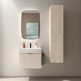 Muebles Raya onderkast ribbelfront 60cm met 1 softclose lade en binnenlade naturel eiken