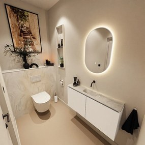 Mondiaz Hope toiletplaat solid surface 100x125cm ostra niet voorgeboord