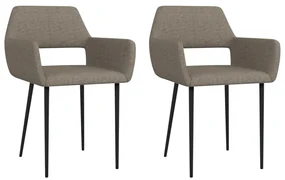 vidaXL Eetkamerstoelen 2 st stof taupe