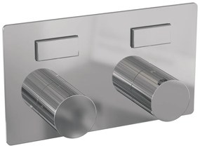 Brauer Stripe inbouw badkraan met drukknoppen, badvulcombinatie en 3 standen handdouche chroom