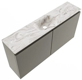 Mondiaz Ture DLux toiletmeubel 100cm smoke met wastafel glace midden met kraangat