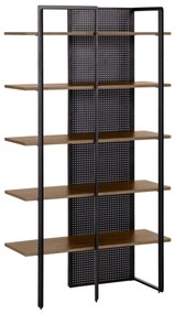 Kave Home Nadyria Open Kast Modern Retro Walnoot - 100x41x180cm.
