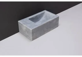 Forzalaqua Venetia Xs fonteinbak 29x16x10cm wasbak Rechts 1 kraangat links Natuursteen Cloudy marmer gezoet 100375