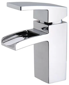 Wiesbaden Rombo wastafelkraan waterval met clickwaste chroom 29.4200