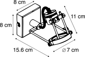 Industriële plafondspot zwart draai- en kantelbaar GU10 50mm - Suplux