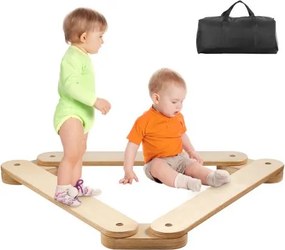 VEVOR Balance Beam Stepping Stones, 3-pack houten balance boards voor peuters, Montessori speelgoed voor kinderen van 2-6 jaar, bevordert coördinatie en grove motoriek, indoor en outdoor gymnastiekparcours, cadeau voor meisjes en jongens