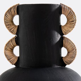 Decoratieve vaas in keramiek en rotan H41,5 cm Kuro