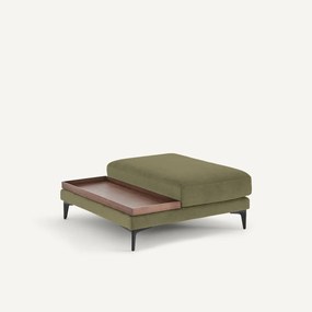 Voetensteun met dienblad, in stonewashed fluweel, MODERNISTE, ontwerp Emmanuel Gallina