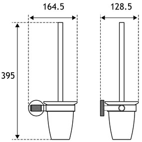Eastbrook Catania messing glazen toiletborstelhouder zwart mat en messing geborsteld