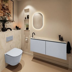 Mondiaz Ture DLux toiletmeubel 120cm clay met wastafel ostra links met kraangat