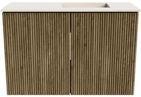 Mondiaz Joya DLux 60cm toiletmeubel dusk met wastafel faye rechts zonder kraangat meli
