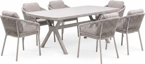 Vespera Joshua dining tuinset 220x100xH74 cm 7 delig latte keramiek
