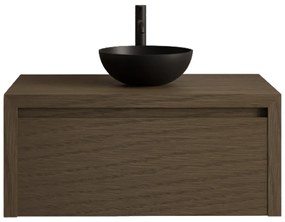 Gliss Design Ares badmeubel 80cm ash gray met zwarte waskom