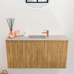 Mondiaz Joya DLux 80cm toiletmeubel oak met wastafel faye midden 1 kraangat glace