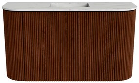Mondiaz Joya DLux 75cm toiletmeubel ronding links/rechts ruby met wastafel faye midden zonder kraangat opalo