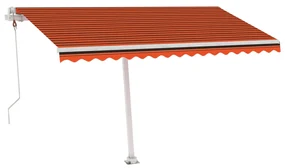 vidaXL Luifel vrijstaand automatisch 450x300 cm oranje en bruin