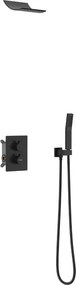 Mexen Salto inbouw douche set, zwart - 7604-02-70