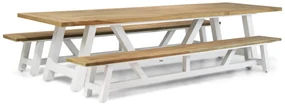Picknick Set 10 personen 330 cm Aluminium/Teak/Aluminium/teak Old teak greywash Lifestyle Garden Furniture Florence