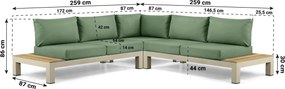 Loungeset 5 personen Aluminium/Teak Taupe Lifestyle Garden Furniture Vittoria