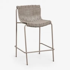 Pack Van 2 Hoge Krukken Van Synthetisch Riet En Staal Revia Moka Bruin & ↑65 Cm - Sklum