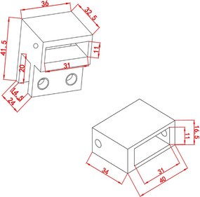 Saniclear Redro stabilisatiestang 120cm incl. muur- en wandbevestiging verouderd messing
