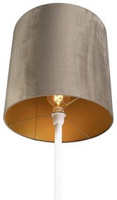 Voerlamp wit met taupe kap en gouden binnenkant 40 cm - Simplo Art Deco, Modern, Retro E27 Binnenverlichting Lamp