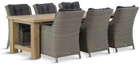 Tuinset 6 personen 260 cm Wicker Taupe Garden Collections Buckingham/Fourmile