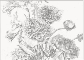 Vliesbehang Engraved Flowers