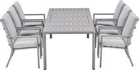 Garden Impressions Senja tuinset 7-delig taupe - Kasper tuintafel 220x93 cm