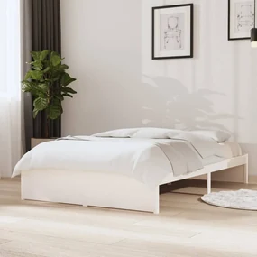 vidaXL Bedframe massief hout wit 120x200 cm