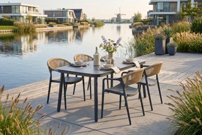 Tuinset 4 personen 160 cm Kunststof Grijs Domani Furniture Toscano/Tavano