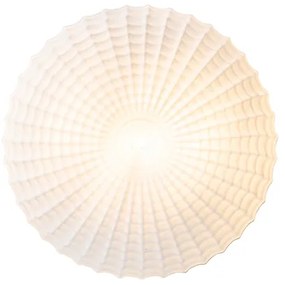Klassieke plafondlamp zwart met opaal glas 30 cm IP44 - Nohmi