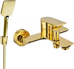 Mexen Alexa R62 badkraan met doucheset, goud - 7123R62-50