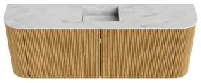 Mondiaz Joya DLux 115cm toiletmeubel ronding links/rechts oak met wastafel faye midden 1 kraangat opalo