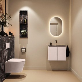 Mondiaz Ture DLux toiletmeubel 60cm rosee met wastafel lava midden zonder kraangat