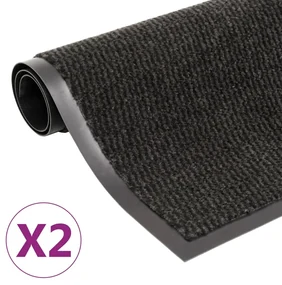 vidaXL Droogloopmatten 2 st rechthoekig getuft 80x120 cm zwart