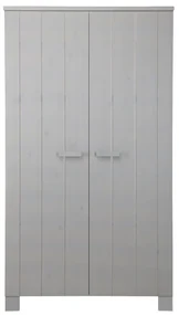 Woood Dennis Kledingkast Van Lichtgrijs Grenen - 111x55x202cm.
