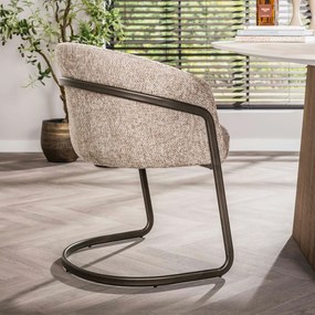 Moderne Armstoel Met Bronzen Frame Zand